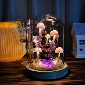 Purple Handmade Mushroom Night Light