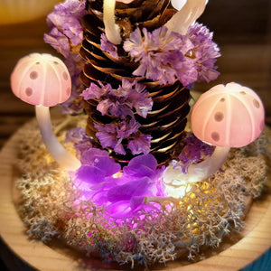 Purple Handmade Mushroom Night Light