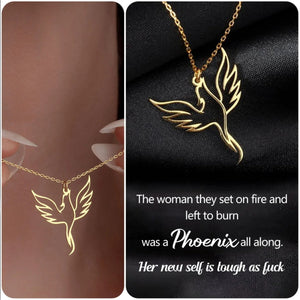 Tough As F*ck Fire Bird Phoenix Necklace