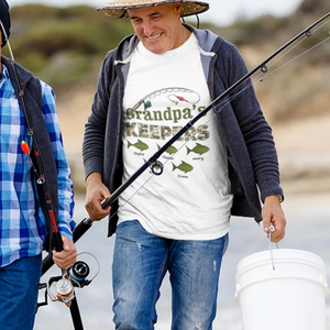 New Release-Grandpa's Keepers Camouflage Pattern Fishing Personalized Shirt