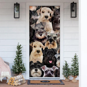 A Bunch Of Schnauzers Door Cover/Great Gift Idea For Dog Lovers