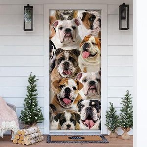 A Bunch Of English Bulldogs Door Cover/Great Gift Idea For Dog Lovers