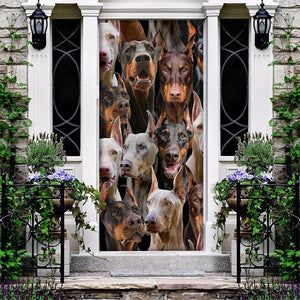 A Bunch Of Doberman Pinchers Door Cover/Great Gift Idea For Dog Lovers