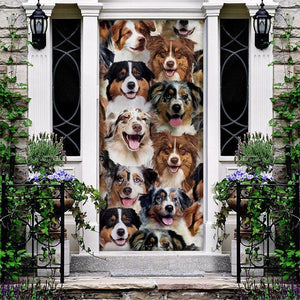A Bunch Of Australian Shepherds Door Cover/Great Gift Idea For Dog Lovers