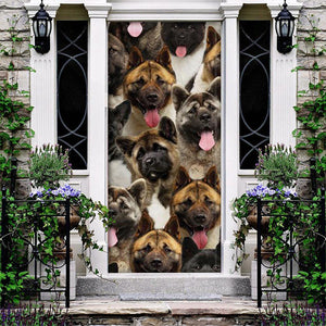 A Bunch Of American Akitas Door Cover/Great Gift Idea For Dog Lovers