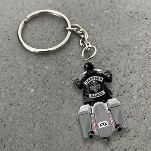 Biker Motorcycle Racing Personalized Keychain
