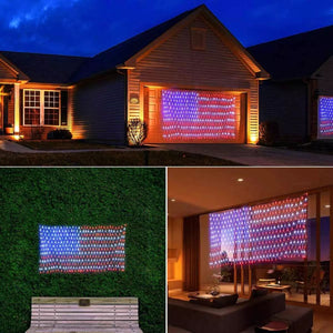 American Flag 420 Led String Lights-large Usa Flag Outdoor Lights