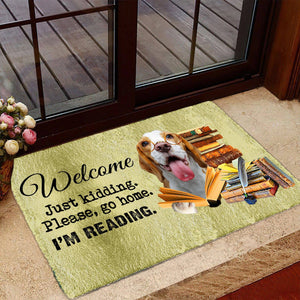 Beagle Doormat-Welcome.Just kidding. Please, go home. I'm Reading.