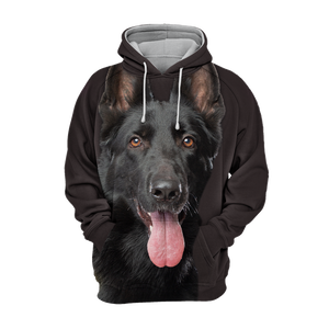 Unisex 3D Graphic Hoodies Animals Dogs German Shepherd Black