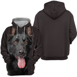 Unisex 3D Graphic Hoodies Animals Dogs German Shepherd Black