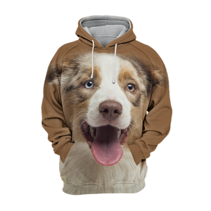 Unisex 3D Graphic Hoodies Animals Dogs Australian Shepherd Laugh