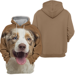 Unisex 3D Graphic Hoodies Animals Dogs Australian Shepherd Laugh