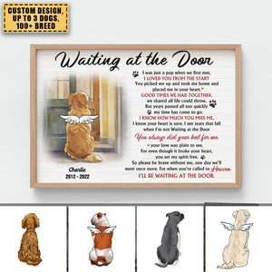 Waiting At The Door, Gift For Dog Lover, Personalized Poster