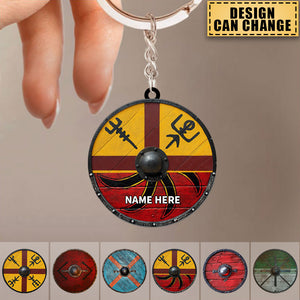 Personalized Viking Shields Warrior Keychain