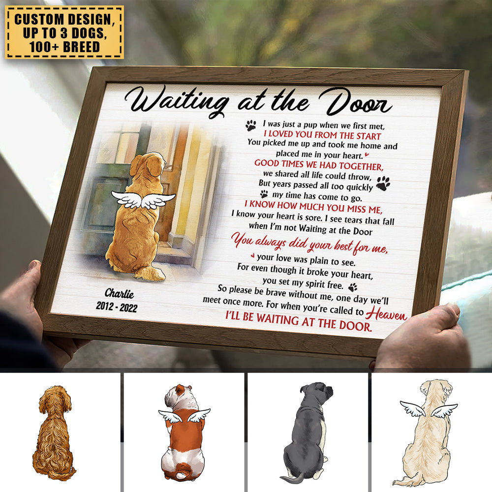 Waiting At The Door, Gift For Dog Lover, Personalized Poster