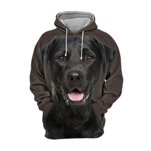 Unisex 3D Graphic Hoodies Animals Dogs Labrador Black Smile