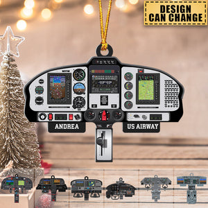 Personalized Aircraft Cockpit Ornament, Christmas Tree Decor - Gift For Pilot