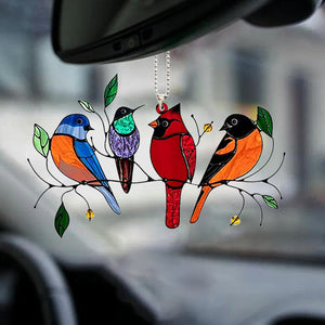 Birds On Tree Acrylic Car Hanging Ornament