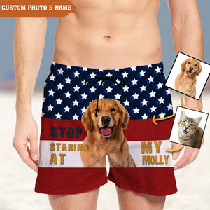 Personalized Stop Staring At My Pet/Upload Photo- Custom Trunks