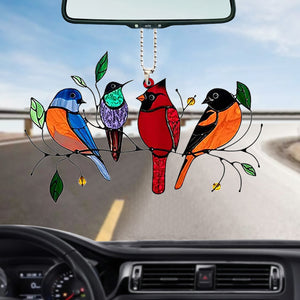 Birds On Tree Acrylic Car Hanging Ornament