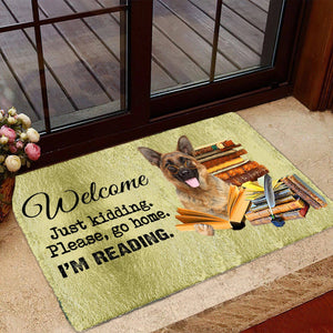 German Shepherd Doormat-Welcome.Just kidding. Please, go home. I'm Reading.