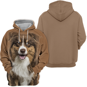 Unisex 3D Graphic Hoodies Animals Dogs Australian Shepherd Smile
