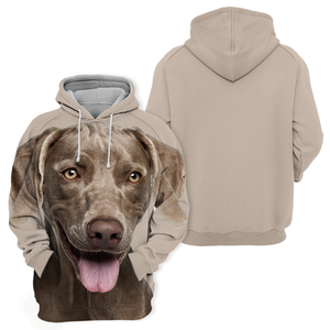 Unisex 3D Graphic Hoodies Animals Dogs Weimaraner Happy
