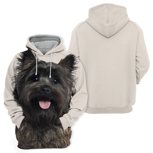 Unisex 3D Graphic Hoodies Animals Dogs Cairn Terrier Black Happy