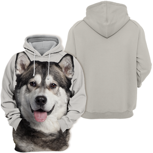 Unisex 3D Graphic Hoodies Animals Dogs Alaskan Malamute Husky Happy