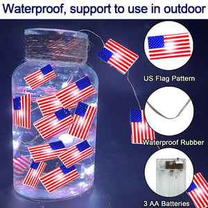 American Flag Lights String-30led/10 feet long
