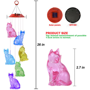 Solar Cat Wind Chime Light