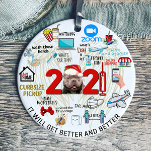 American Pit Bull-02 Covid Commemorative Ornament 2021 Christmas Tree Ornaments
