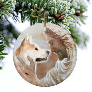 New Release -Akita Inu With God Porcelain/Ceramic Ornament