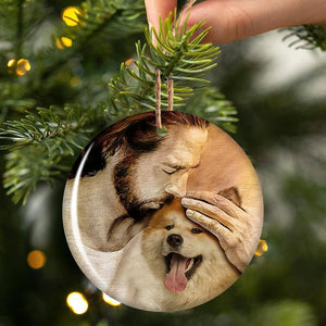 Akita Inu With Jesus Porcelain/Ceramic Ornament