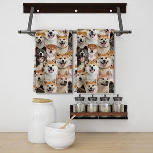 A Bunch Of Akita Inus Kitchen Towel