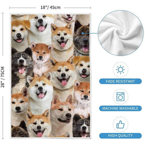 A Bunch Of Akita Inus Kitchen Towel