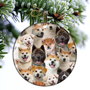 A Bunch Of Akitas Porcelain/Ceramic Ornament