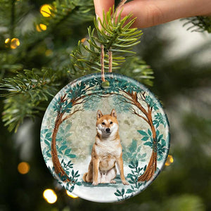 Akita Among Forest Porcelain/Ceramic Ornament