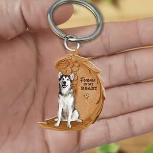 Alaskan Malamute Forever In My Heart Flat Acrylic Keychain
