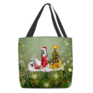 Alaskan Malamute Merry Christmas Tote Bag