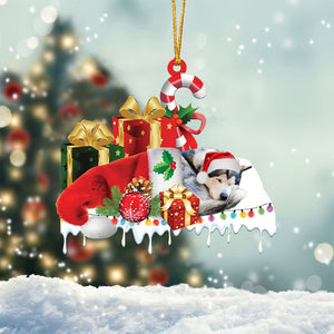 Alaskan Malamute Merry Christmas Hanging Ornament-0211