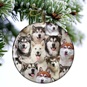 A Bunch Of Alaskan Malamutes Porcelain/Ceramic Ornament