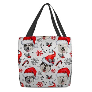 Alaskan Malamute Merry Christmas Tote Bag