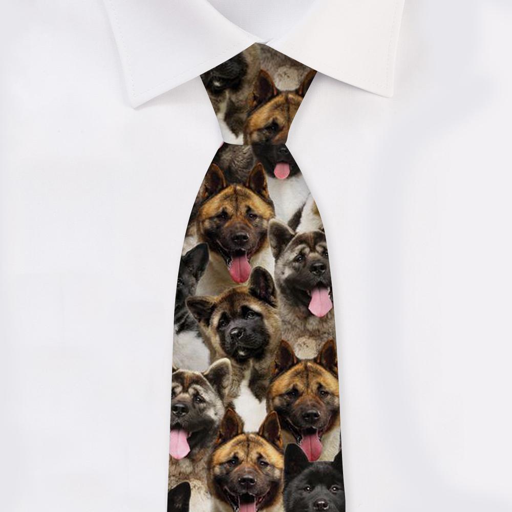 A Bunch Of American Akitas Tie For Men/Great Gift Idea For Christmas