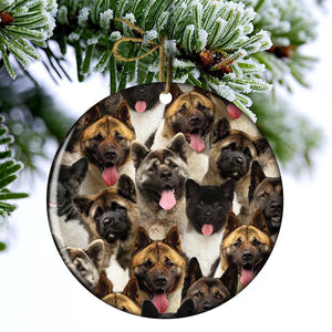A Bunch Of American Akitas Porcelain/Ceramic Ornament