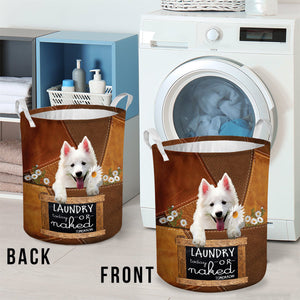 American Eskimo Laundry Today Or Naked Tomorrow Laundry Basket