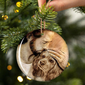 American Cocker Spaniel With Jesus Porcelain/Ceramic Ornament