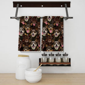 A Bunch Of Australian Kelpies Kitchen Towel