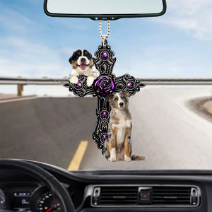 Australian Shepherd Pray For God Car Hanging Ornament
