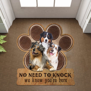 Australian Shepherd No Need To Knock We Know You're Here Custom Doormat